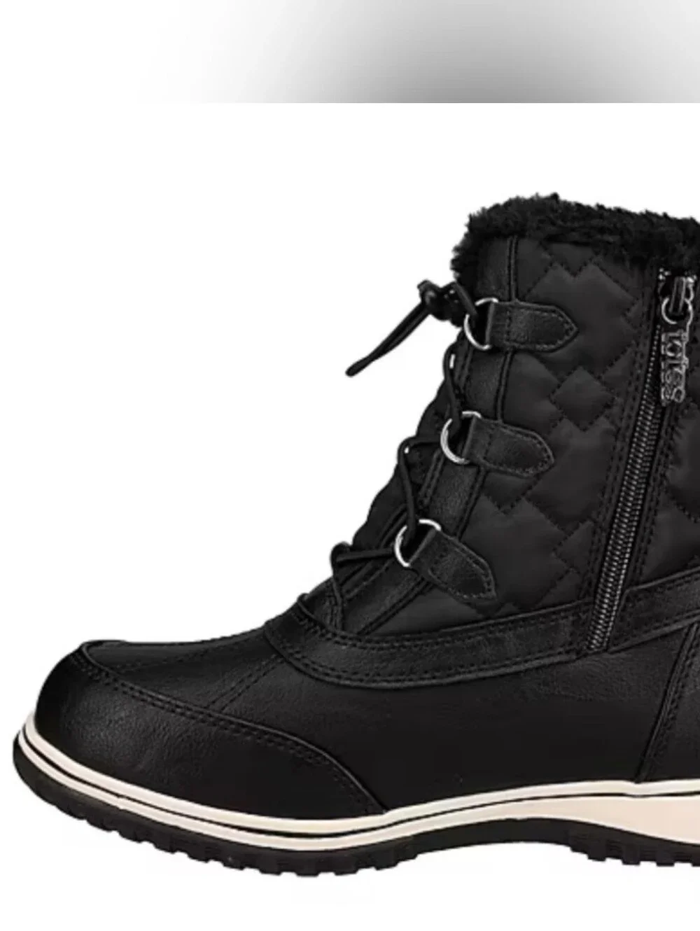 Totes Womens Adrian Waterproof Insulated Flat Heel Winter Boots Black Size US 7M